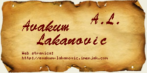 Avakum Lakanović vizit kartica